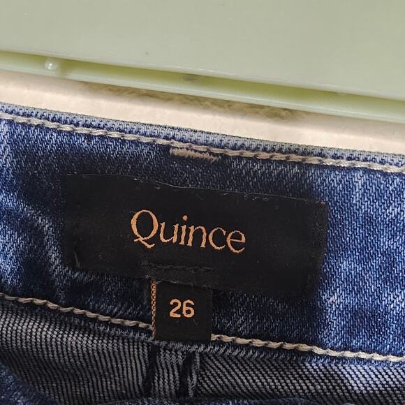 Quince medium wash blue jeans Women's size 26 straight leg mid rise denim - Picture 2 of 4